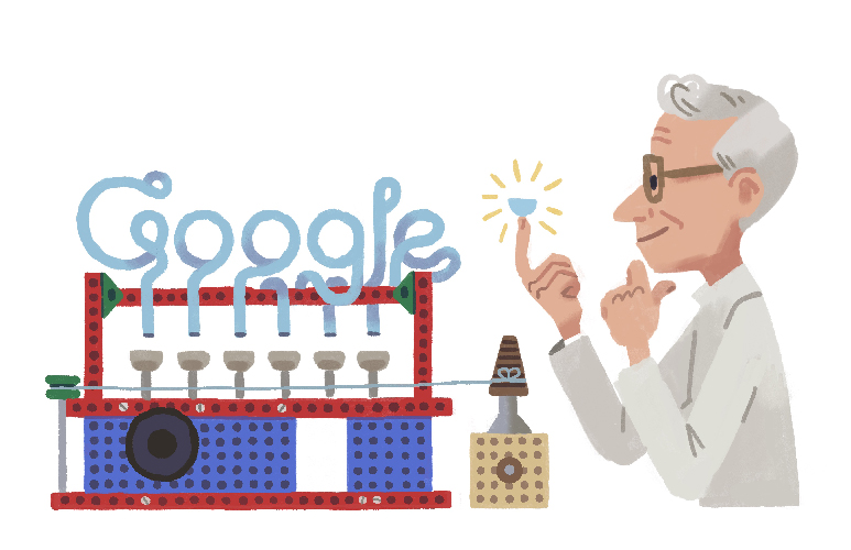 Google célèbre Otto Wichterle inventeur des lentilles souples dans son doodle !